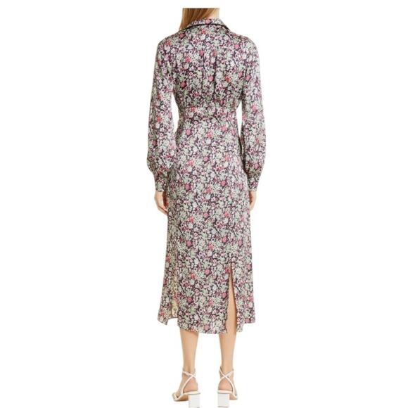 Cinq a Sept Long Sleeve Floral Midi Dress NWT - Picture 5 of 12